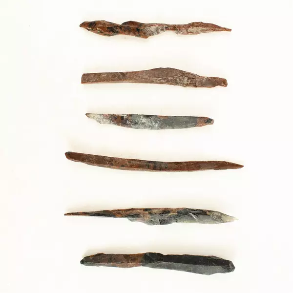 Lot of 6 Raw Obsidian Needle Rock Specimens