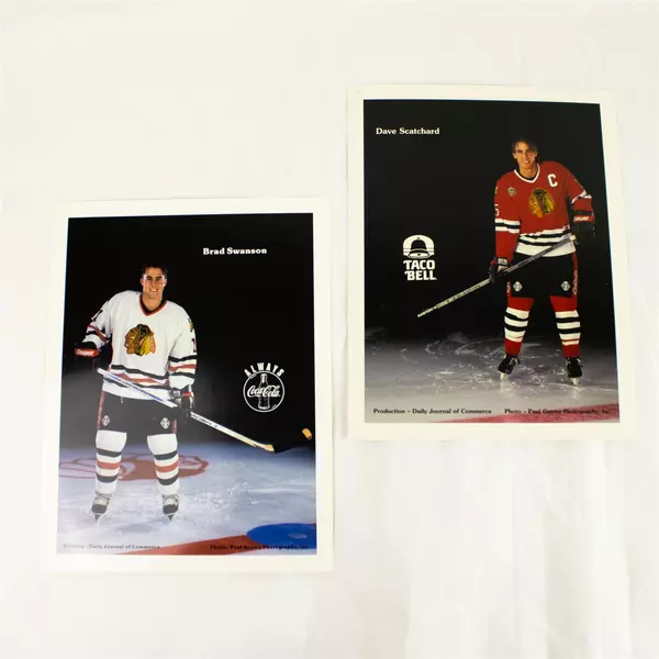Lot of 2 Portland Winterhawks 8x10 Photos Brad Swanson Dave Scatchard