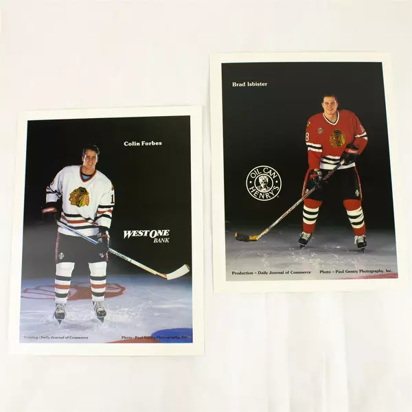 Lot of 2 Portland Winterhawks 8x10 Photos Colin Forbes & Brad Isbister