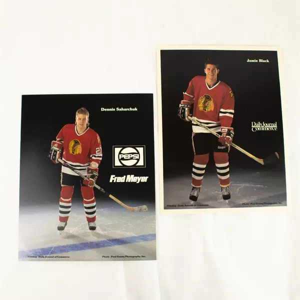 Lot of 2 Portland Winterhawks 8x10 Photos Dennis Saharchuk Jamie Black