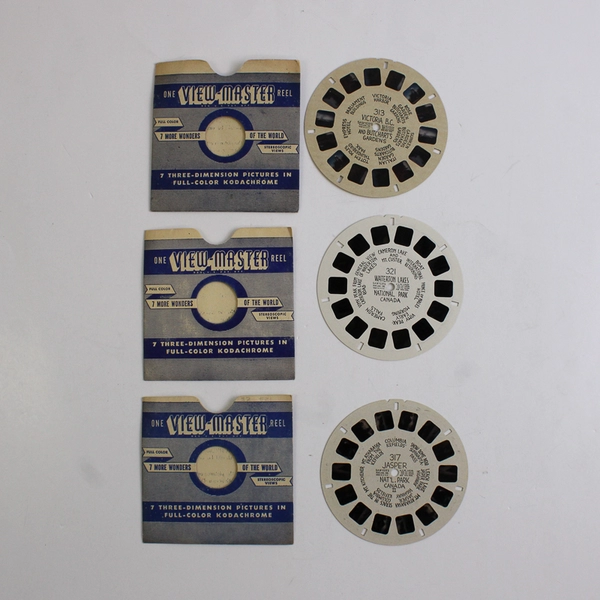 Lot of 3 View-Master Reels Jasper Park 317 Waterton Lakes 321 Victoria BC 313