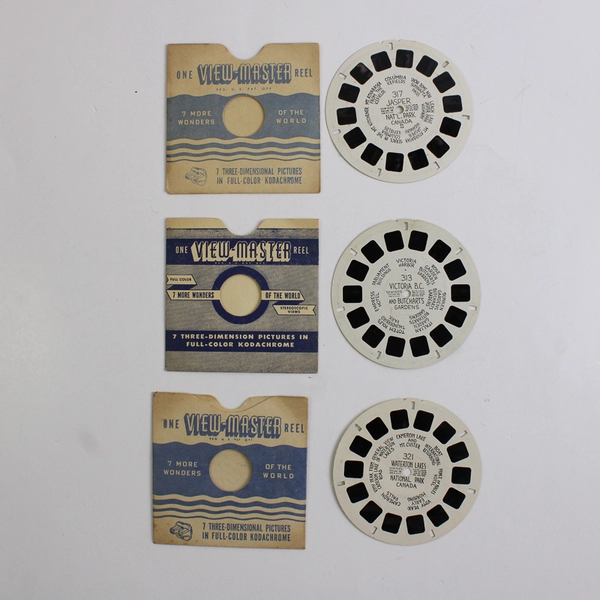 Lot of 3 View-Master Reels Jasper 317 Waterton Lakes Park 321 Victoria BC 313