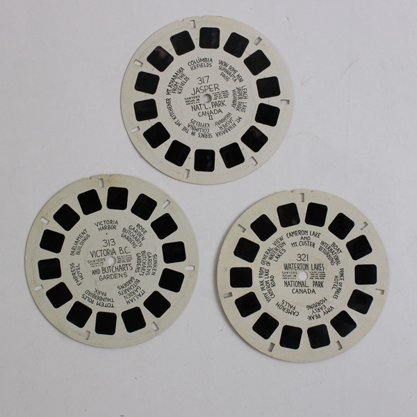 Lot of 3 View-Master Reels Jasper 317 Waterton Lakes Park 321 Victoria BC 313