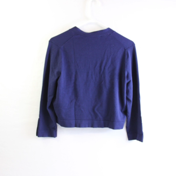 Tommy Hilfiger Blue Long Sleeve Cropped Open Cardigan Women's Size Medium