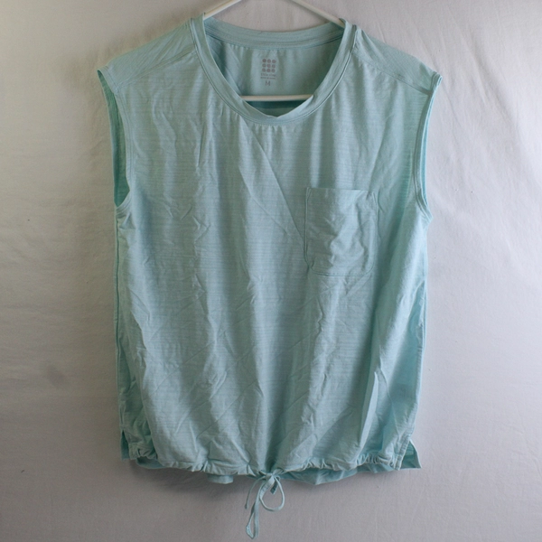 Title Nine Women’s M Mint Upland Sleeveless Sun Shirt with Drawstring Waist