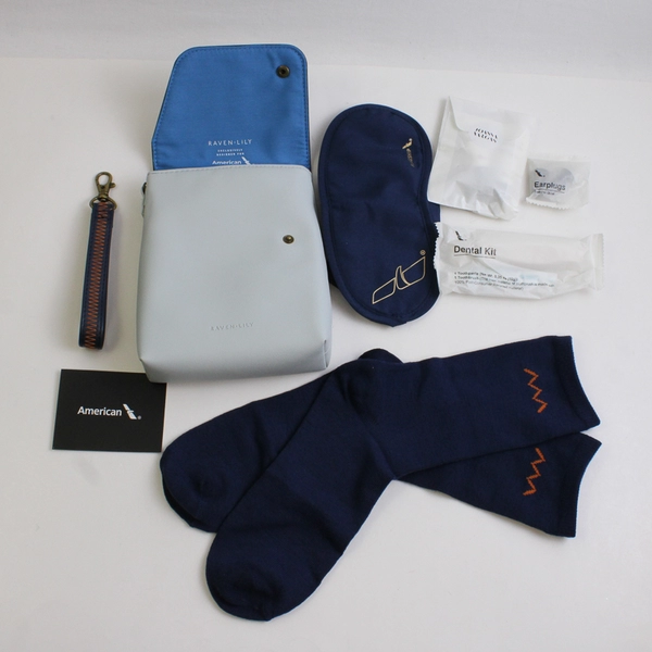 Lot Of 2 Raven + Lily American Airlines Toiletry Bags/Amenity Kits