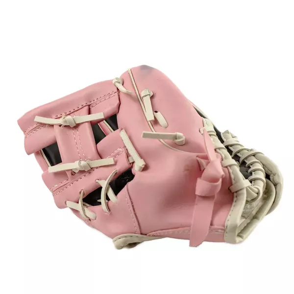 Youth Pink & Black Baseball Glove 7.5in Kids Soft Synthetic Leather