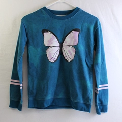 Sonoma Butterfly Graphic Teal Crew Neck Sweatshirt Girls' Large