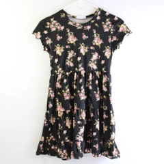 Knit Works Floral Black Babydoll Dress Girls' Size M 10/12