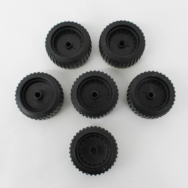 Set of 6 Black Hard Plastic 3" Toy Truck Replacement Tires Fit 1/4" Axle