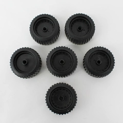 Set of 6 Black Hard Plastic 3" Toy Truck Replacement Tires Fit 1/4" Axle