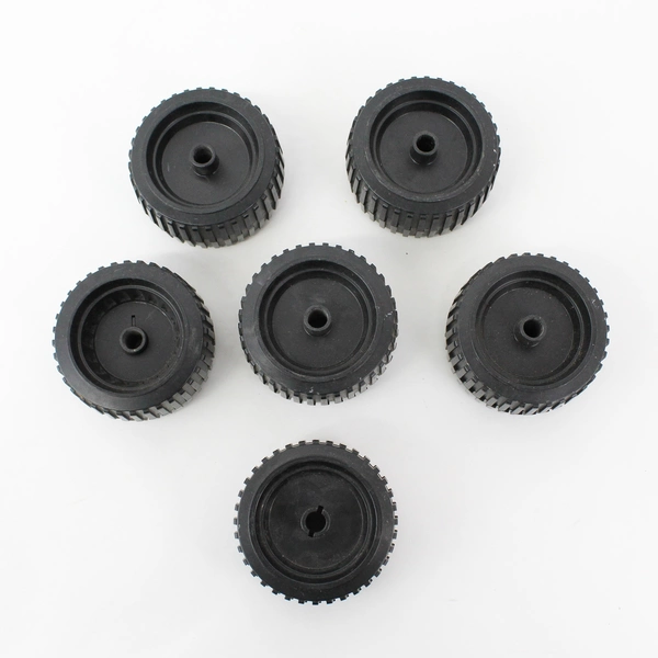Set of 6 Black Hard Plastic 3" Toy Truck Replacement Tires Fit 1/4" Axle