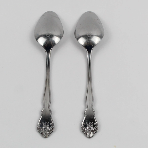 Set of 2 Rose by MSI Stainless Japan 7.5" Soup Spoons