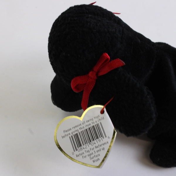 TY Beanie Babies GiGi 1998 Black Poodle Dog With Ear Tag Error 1997 Plush Toy
