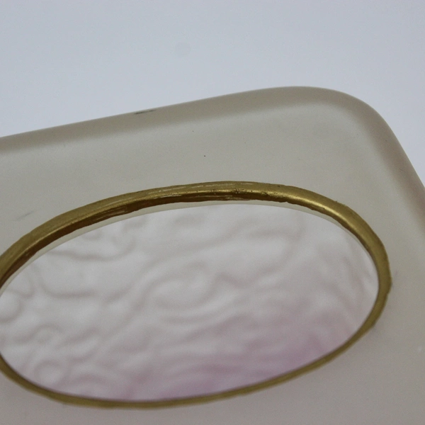 VTG Clear And Lavender Frosted Glass Tissue Box Cover W/ Embossed Pattern 