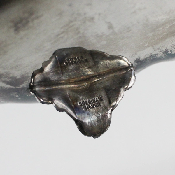 Vintage Sheridan Silver 4 Footed Silver Plate Tray With Scalloped Rim 12" x 7"