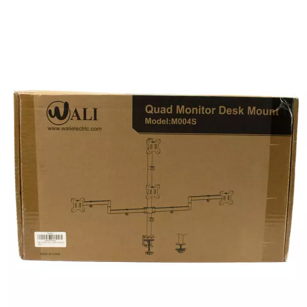WALI Quad Monitor Desk Mount - Heavy Duty 4-Display Stand, Black