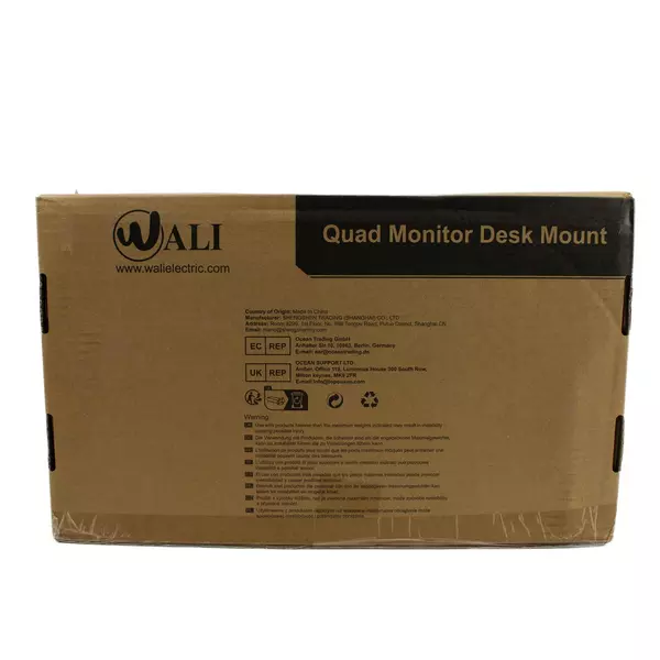 WALI Quad Monitor Desk Mount - Heavy Duty 4-Display Stand, Black