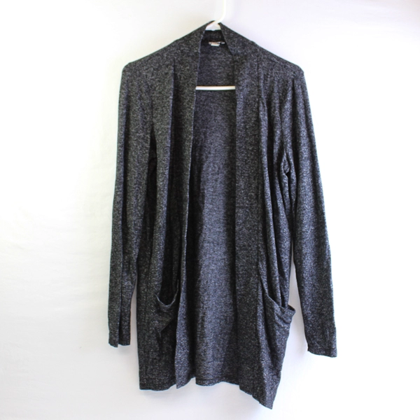 J. Crew Women's S Gray Heather Long Sleeve Stretch Cardigan with Pockets