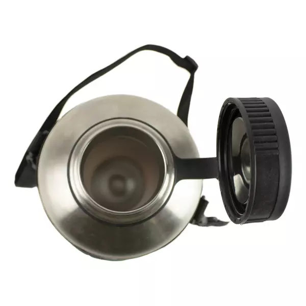 64oz Insulated Metal Water Bottle with Sleeve and Strap Silver/Black Used