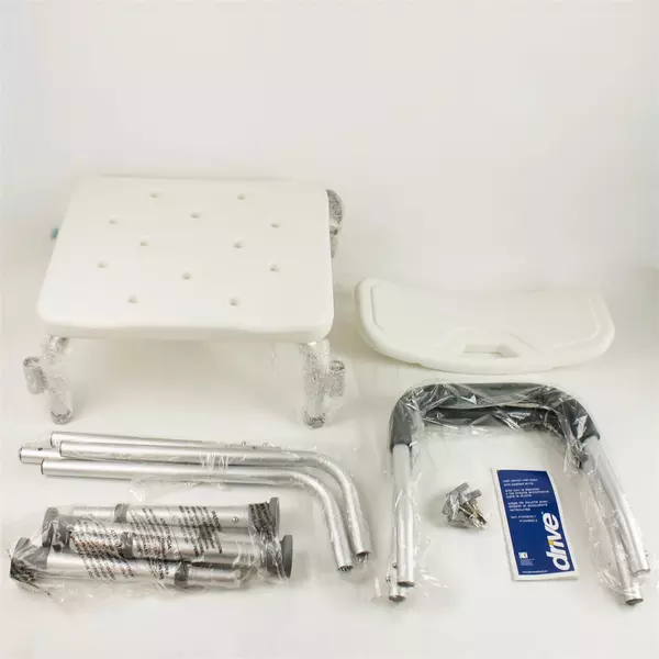 Drive Medical 12445KD-1 Knockdown Bath Bench w/ Back & Removable Padded Arms