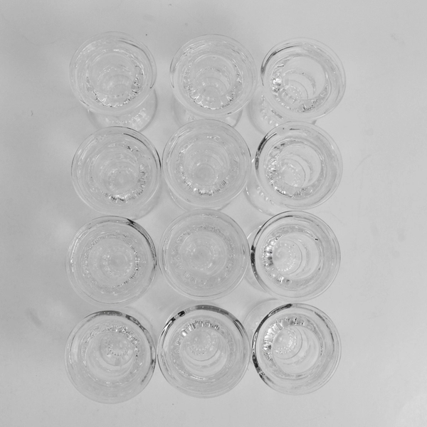 Lot Of 12 Letine Matching Clear Glass Candlestick Holders 2.5" Tall