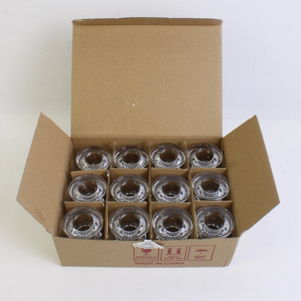 Lot Of 12 Letine Matching Clear Glass Candlestick Holders 2.5" Tall