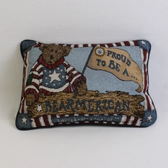 Boyds Bears Proud To Be A Bearmerican Patriotic Tapestry Throw Pillow 12"
