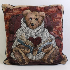 Boyds Bears How Do I Love You Square Tapestry Throw Pillow 16"