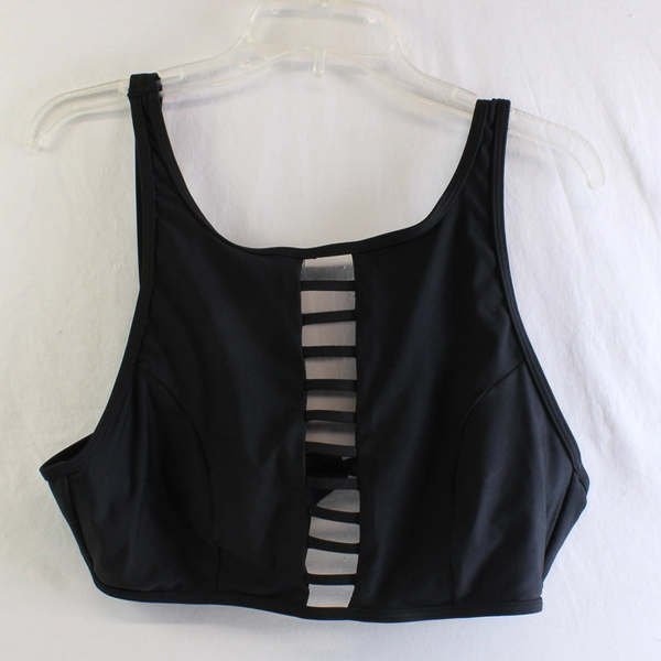 Time and Tru Black Tie Back Swim Top Women’s Size Large