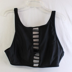 Time and Tru Black Tie Back Swim Top Women’s Size Large