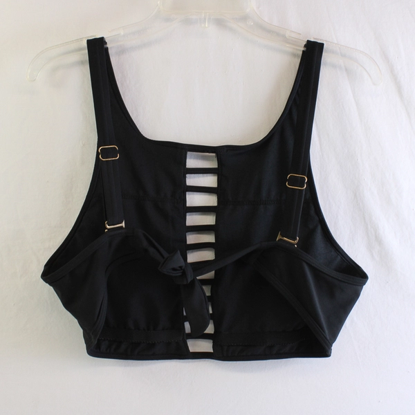 Time and Tru Black Tie Back Swim Top Women’s Size Large