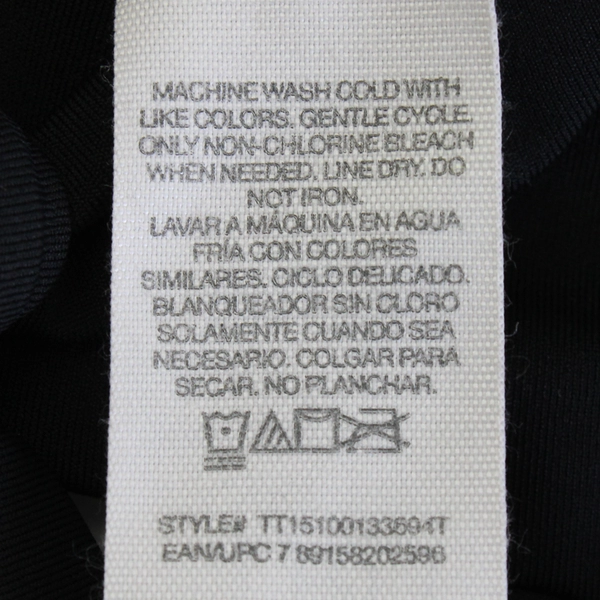 Time and Tru Black Tie Back Swim Top Women’s Size Large