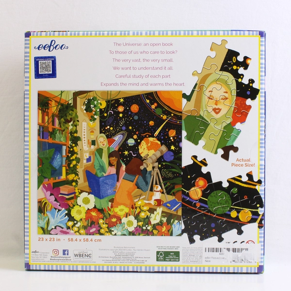 500 PC eeBoo Jigsaw Puzzle "BOOKSTORE ASTRONOMERS" Complete  