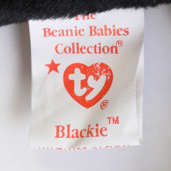Ty Beanie Baby Blackie 1993 Black Bear Plushy Doll Toy With Ear Tag Error 1994