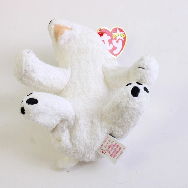 TY Beanie Babies Aurora 2000 White Polar Bear With Tag Plush Doll Toy