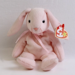 TY Beanie Babies Hoppity 1996 Pink Pastel Bunny Rabbit With Tag Plush Doll Toy