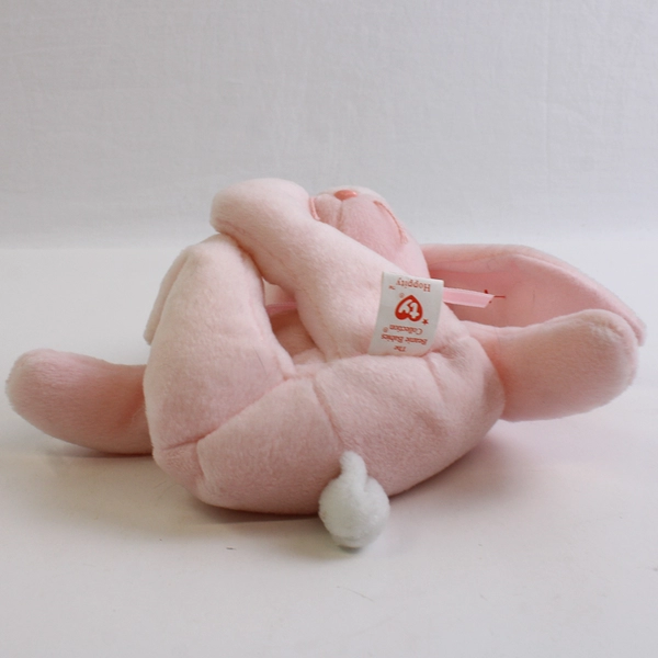 TY Beanie Babies Hoppity 1996 Pink Pastel Bunny Rabbit With Tag Plush Doll Toy