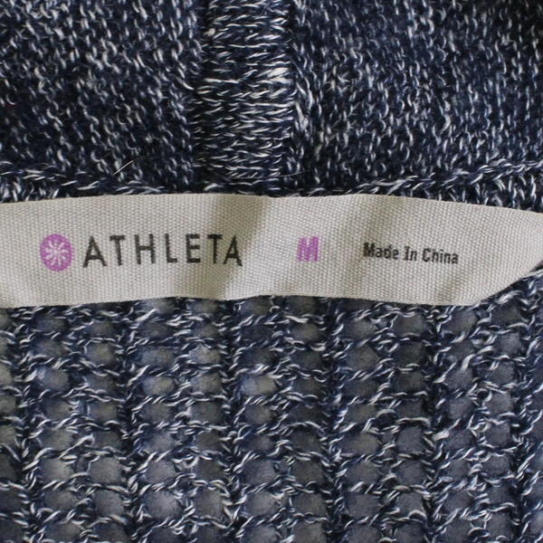 Athleta Women's M Blue Cabrillo Cardigan Open Knit Long Sleeve Sweater