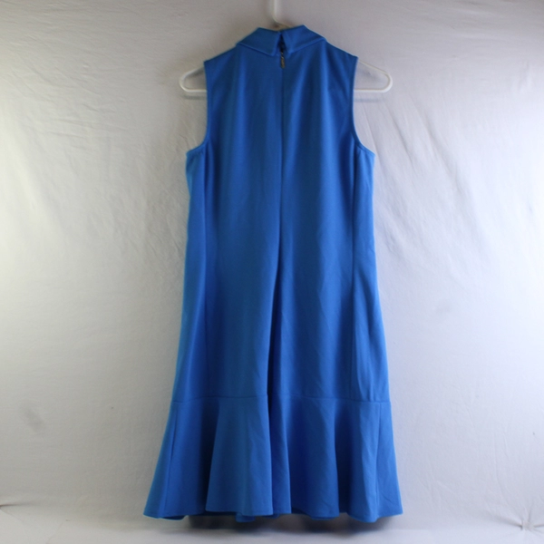 Karl Lagerfeld Women's 4 Blue Sleeveless A-Line Knee Length Dress