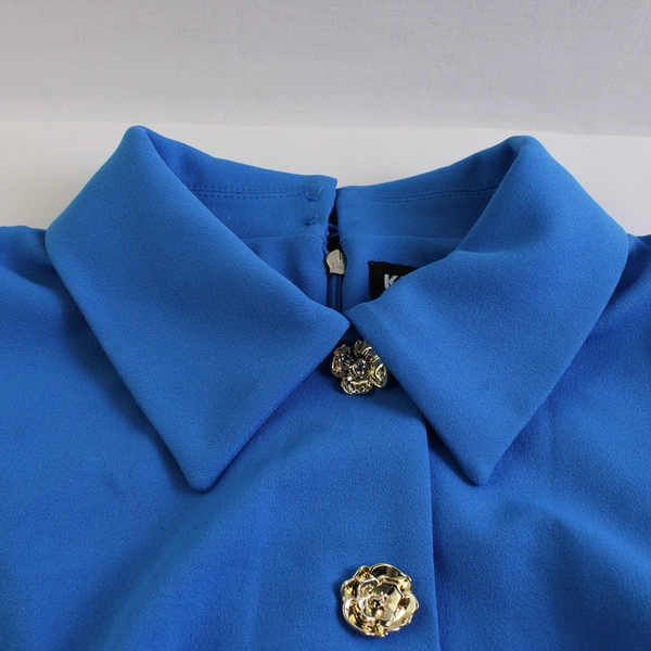 Karl Lagerfeld Women's 4 Blue Sleeveless A-Line Knee Length Dress