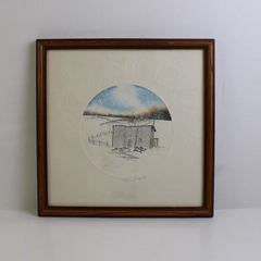 Juan Quevedo Signed Limited Edition Art 17/200 Winter Cottage Snow Scene Framed