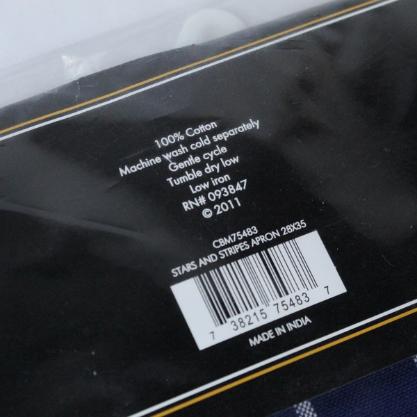 Chef's Essentials Stars And Stripes Apron Navy Blue White Bar B Que Kitchen NWT