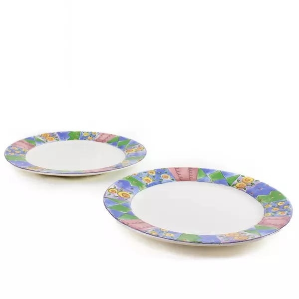 Lot of 2 The Sweet Shoppe By Sango Sue Zipkin Dinner Plates Biscotti 3023