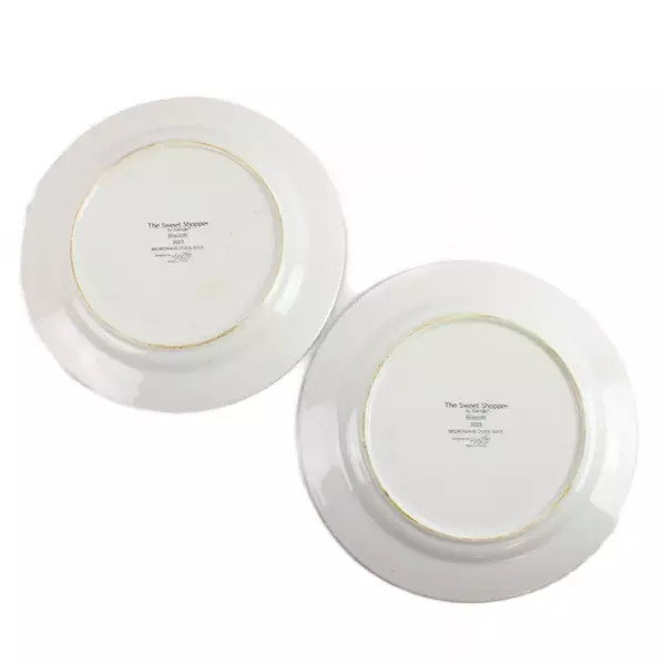 Lot of 2 The Sweet Shoppe By Sango Sue Zipkin Dinner Plates Biscotti 3023