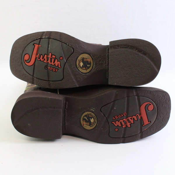 Justin Gypsy Women's 8B Brown Leather Western Square Toed Boots 11"