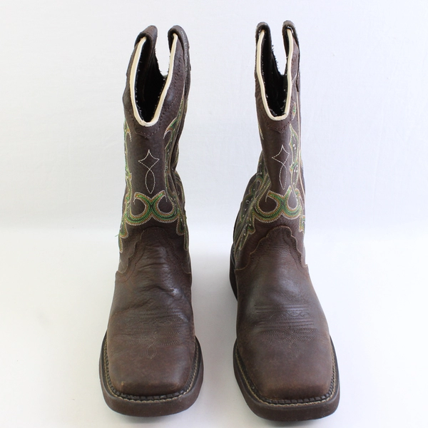 Justin Gypsy Women's 8B Brown Leather Western Square Toed Boots 11"