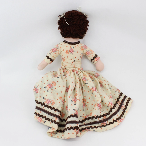 Vintage Cloth Topsy Turvy Doll  White And Black W/ Embroidered Faces 25"