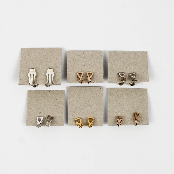 Lot of 6 Unbranded Vintage Clip-On Earrings Variety Shapes/Sizes