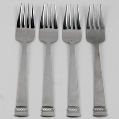 Lot of 4 Oneida Silver Dorset Pattern 18/0 Stainless Salad Forks 7.25" Good